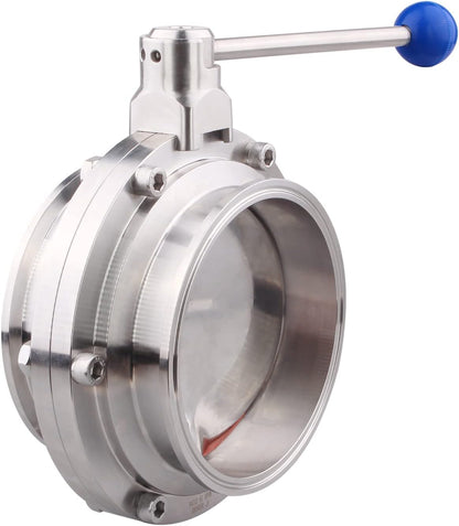 Sanitary Butterfly Valve | Tri Clamp Clover | with Pull Handle Stainless Steel