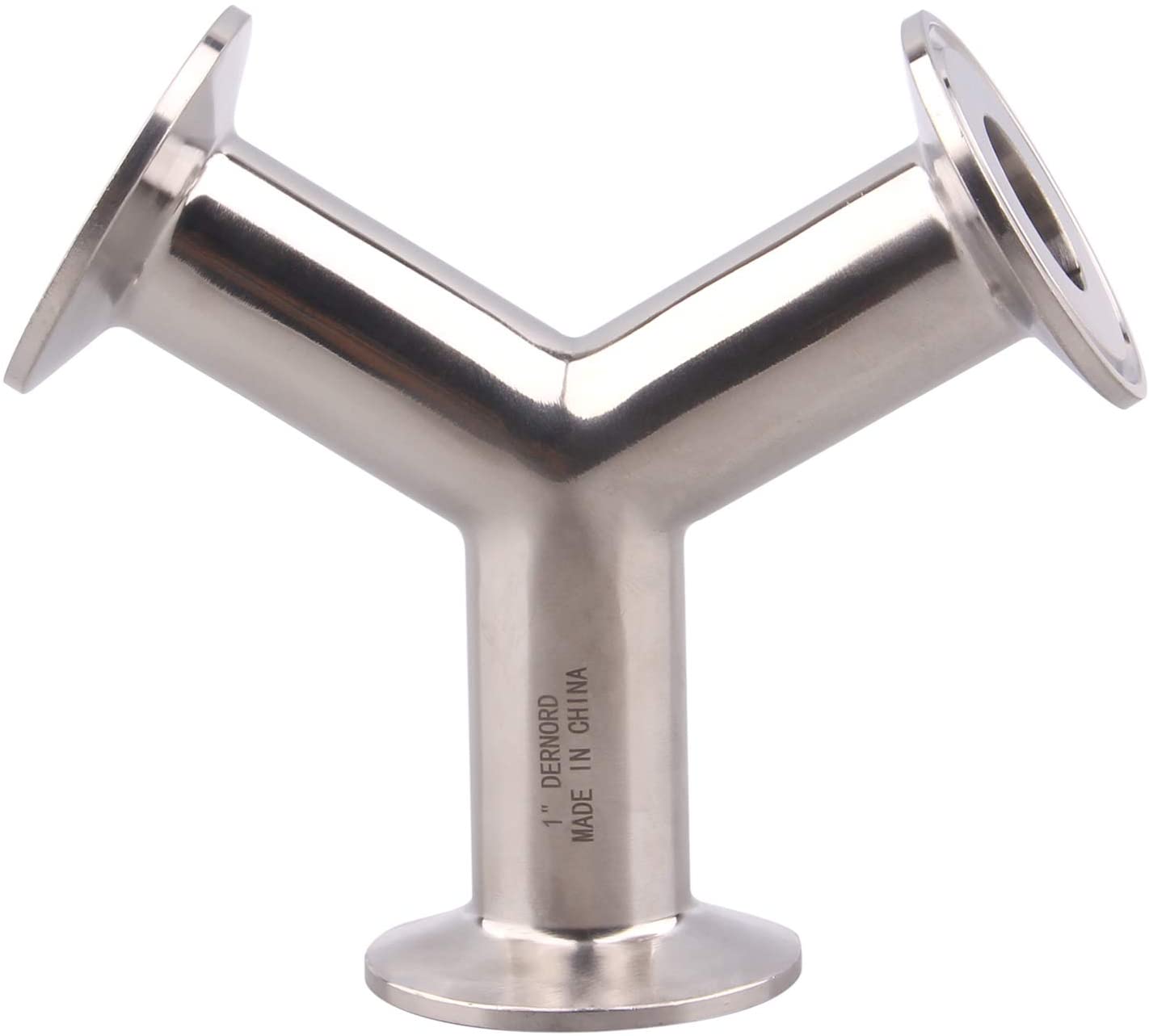 DERNORD Tri Clamp Wye Clamp End True Y Type Cross Tee Tube Stainless Steel 304 Three Way Elbow