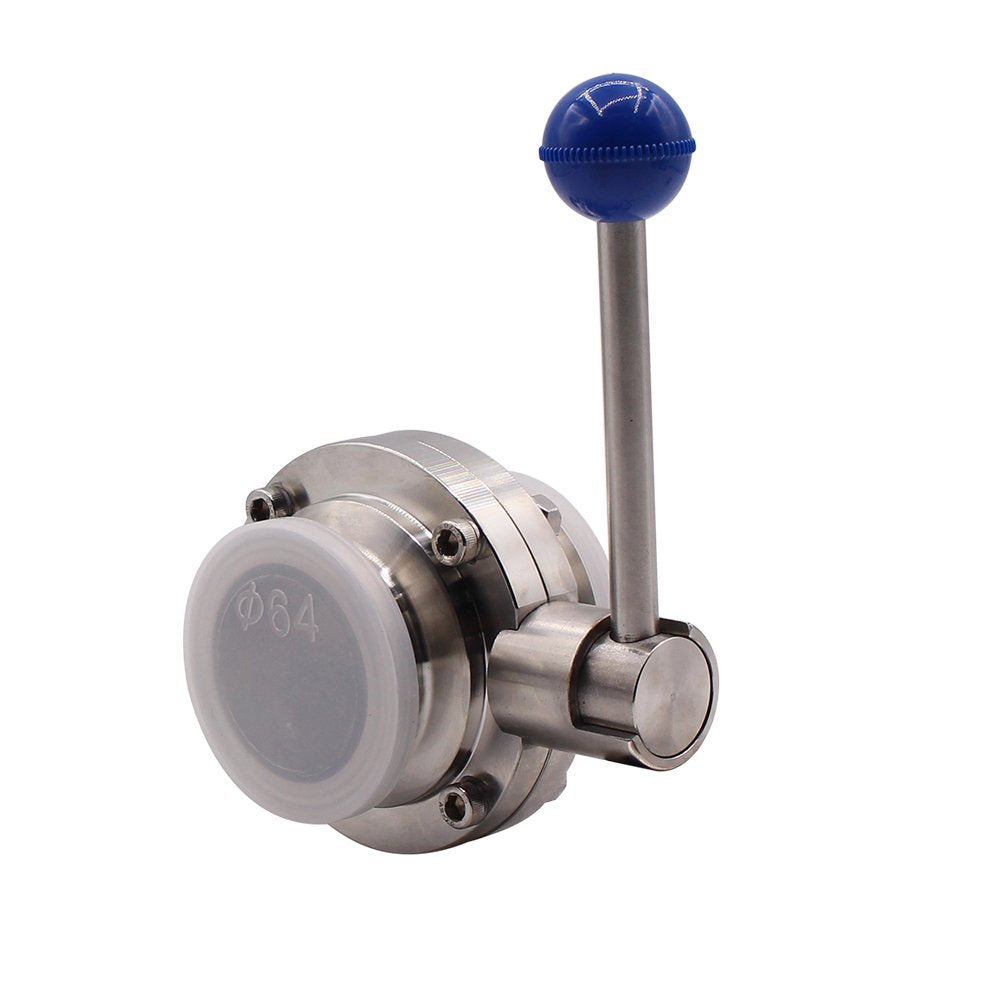 Sanitary Butterfly Valve | Tri Clamp Clover | with Pull Handle Stainless Steel