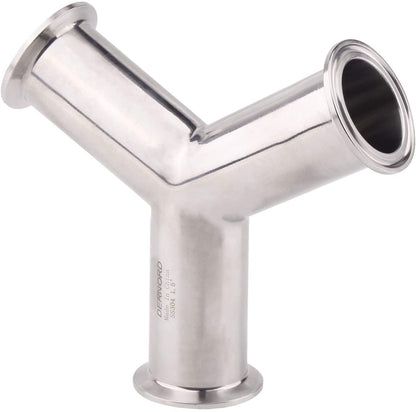 DERNORD Tri Clamp Wye Clamp End True Y Type Cross Tee Tube Stainless Steel 304 Three Way Elbow