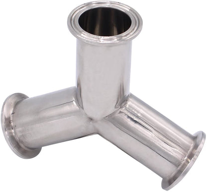 DERNORD Tri Clamp Wye Clamp End True Y Type Cross Tee Tube Stainless Steel 304 Three Way Elbow