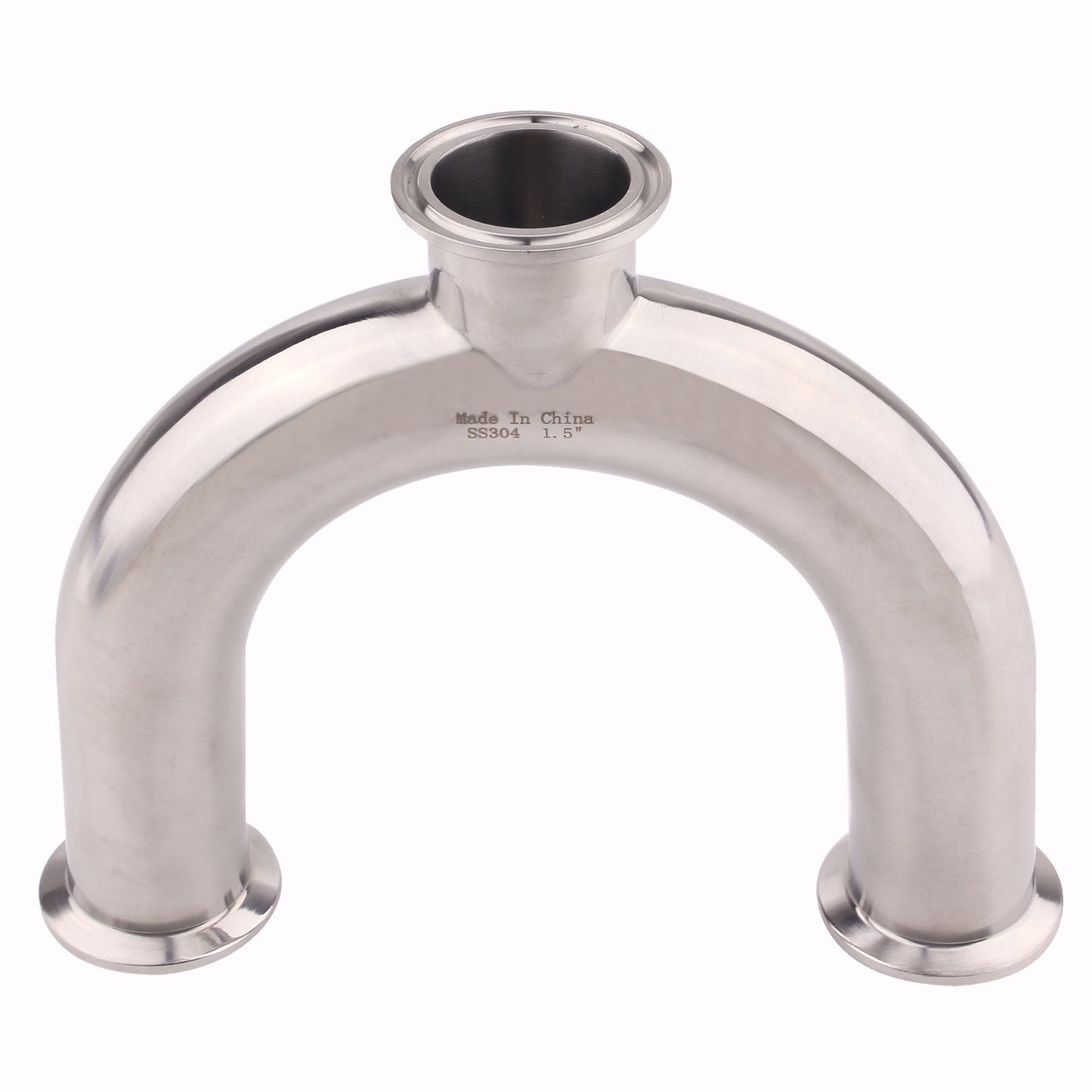 3 Way U Sanitary Ferrule Pipe Fittings Tri-Clamp Type Stainless Steel 304